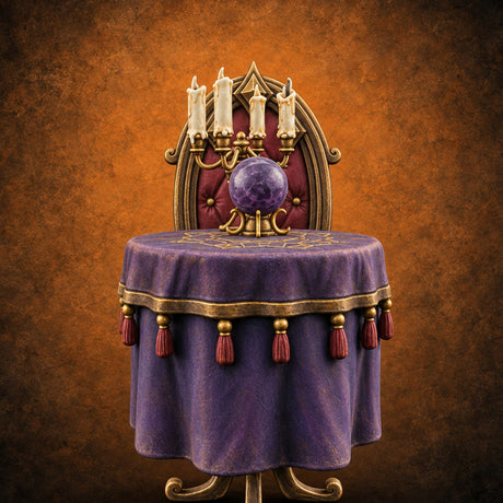 Tassels Swaying, Candles Guttering Ornate Fortune Teller Furniture Set — painted concept preview (terrain supplied unpainted)