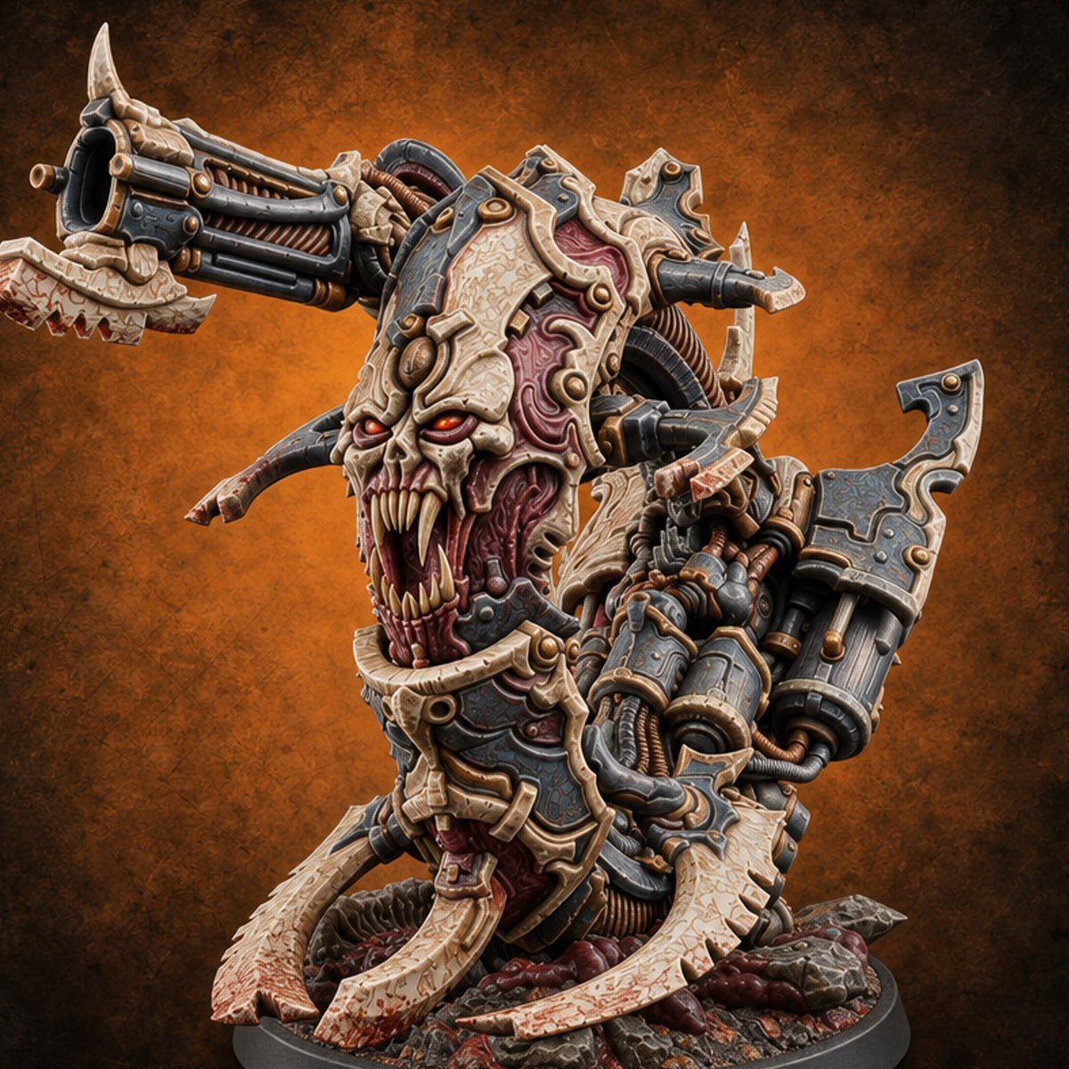 Arching Over Its Next Meal Neothelid Cybernetic Worm B — painted concept preview (miniature supplied unpainted)