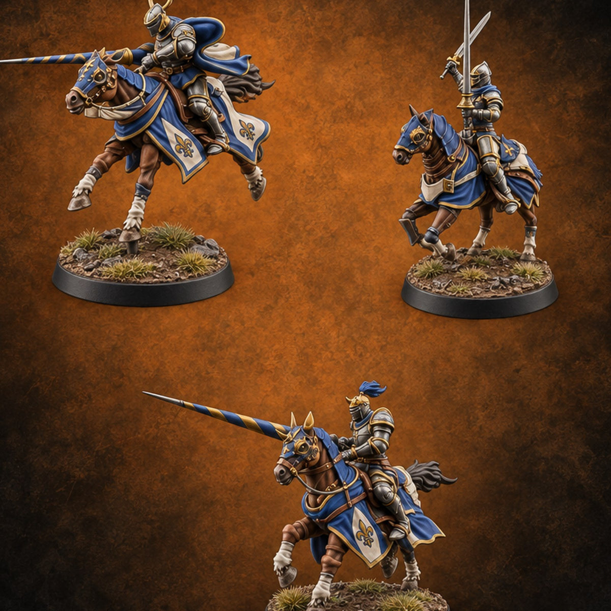 Lances Level, Nobody Yields Human Jousting Knights on Horses — painted concept preview (miniature supplied unpainted)