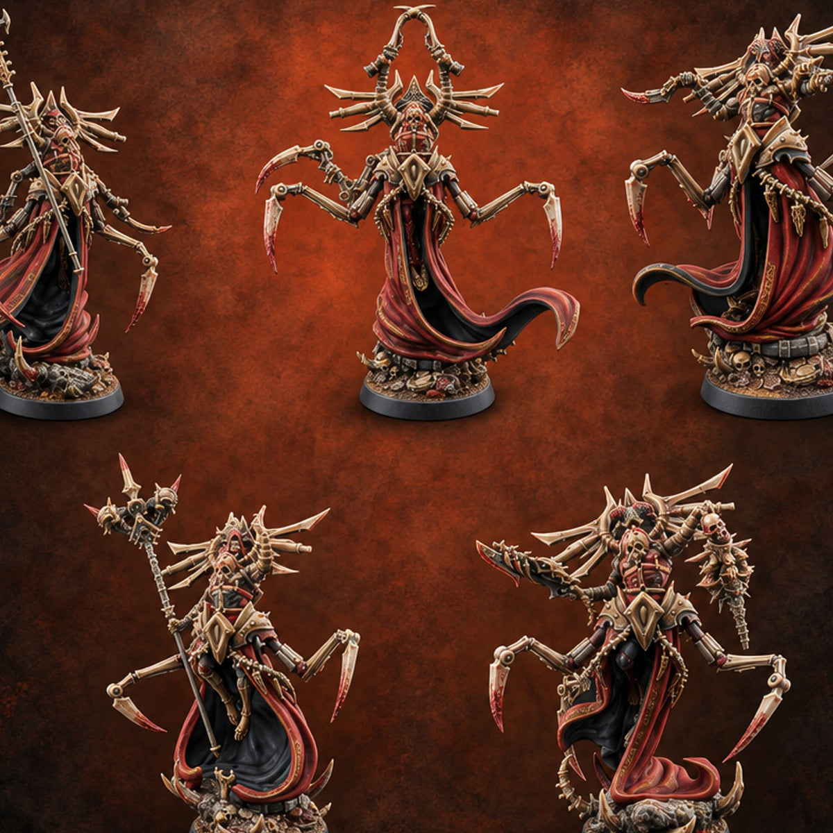 Heresy Walks on Scythe Legs Drider Heresiarchs — painted concept preview (miniature supplied unpainted)
