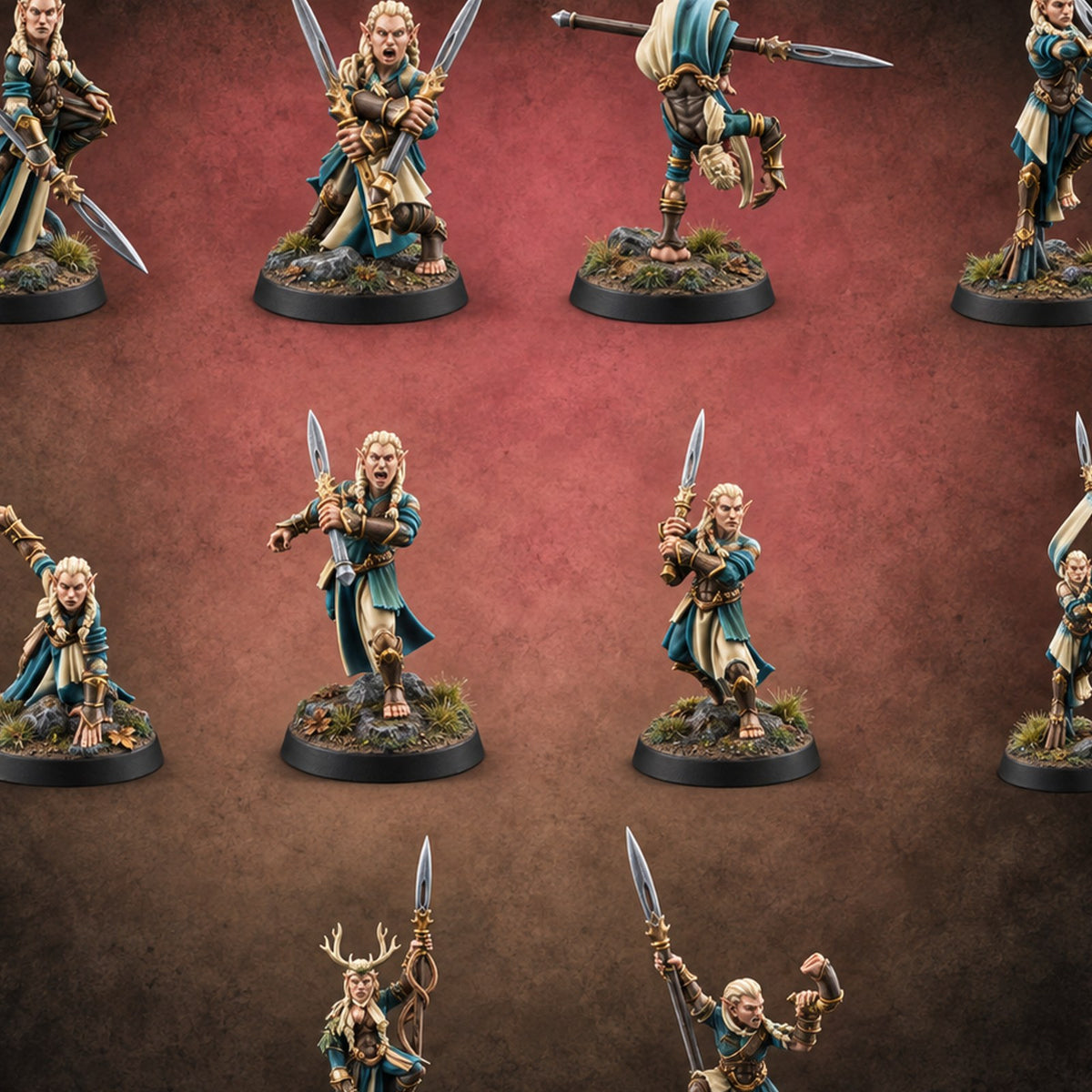 Acrobatically Poised to Strike Elf Bladesingers Miniature for Dungeons and Dragons, Pathfinder or other TTRPGs
