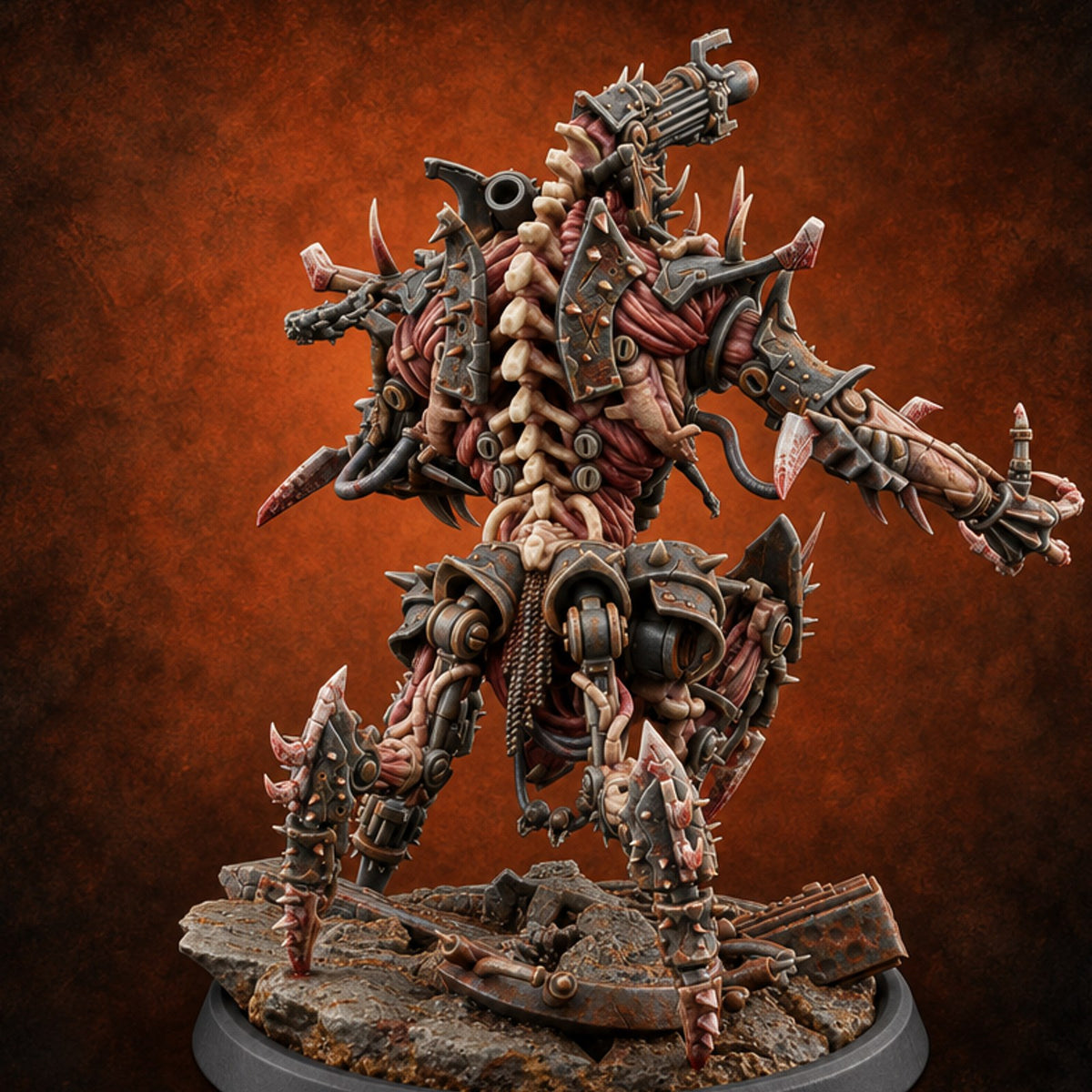 Debris Has Opinions Flesh Golem Spiked Brute D — painted concept preview (miniature supplied unpainted)