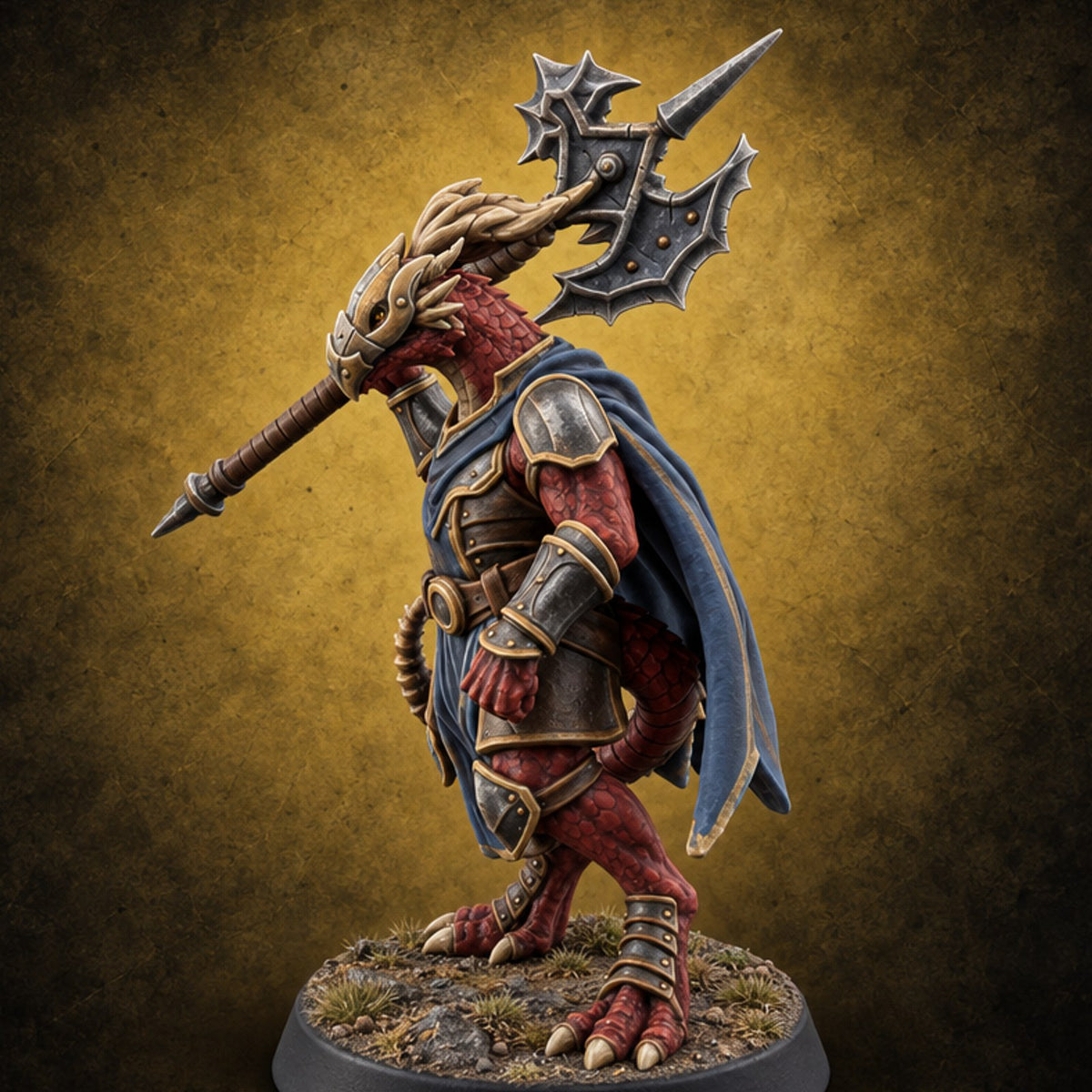Nobody Passes Unchallenged Dragonborn Sentinel F — painted concept preview (miniature supplied unpainted)