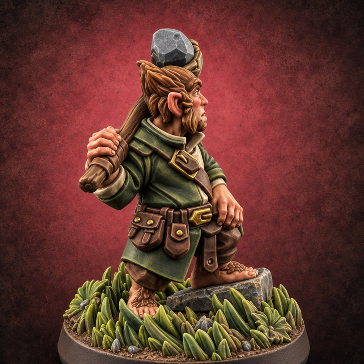 Second Breakfast Can Wait Halfling Adventurer C — painted concept preview (miniature supplied unpainted)