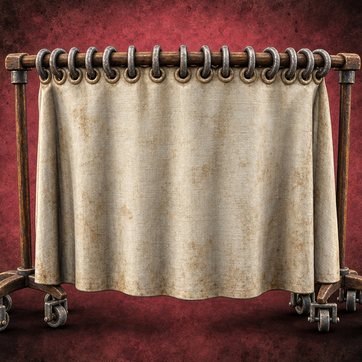 Strays Waiting Wooden Veterinarian Furniture B — painted concept preview (terrain supplied unpainted)