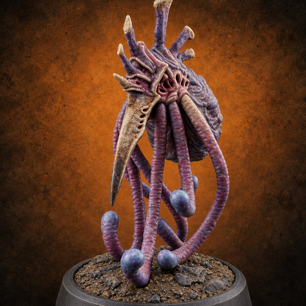 Beak First, Tendrils Trailing Grell Drone C — painted concept preview (miniature supplied unpainted)