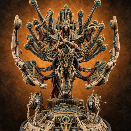 Plugged In for Eternity Mummy Lord Biomechanical Deity — painted concept preview (miniature supplied unpainted)