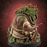 Mossy Shell, Slow Menace Giant Snail A — painted concept preview (miniature supplied unpainted)
