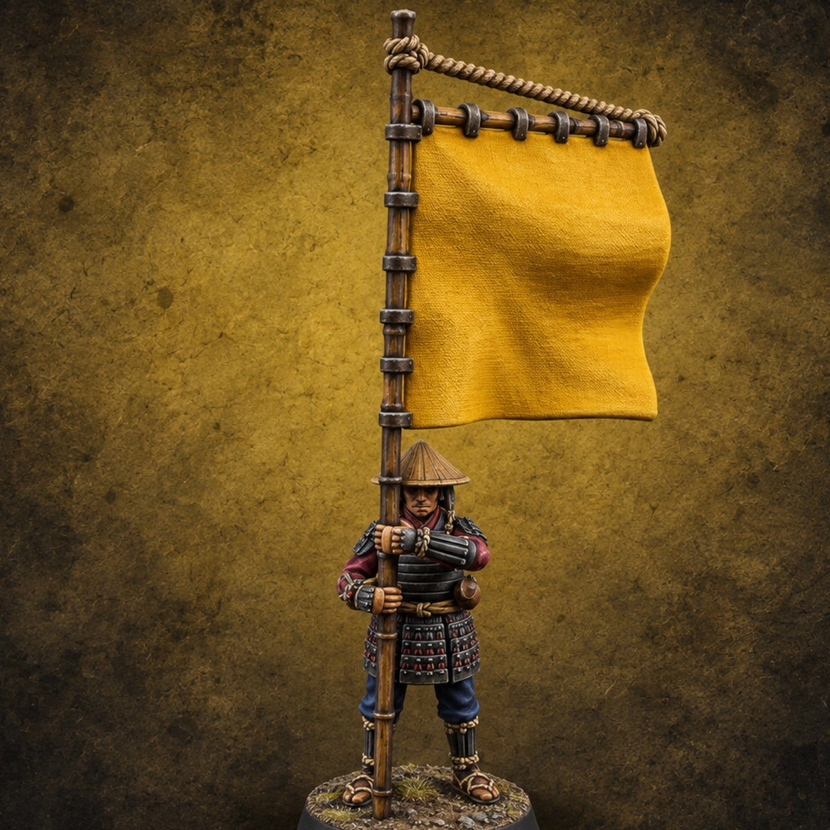 Stand by the Standard Human Ashigaru Commander B — painted concept preview (miniature supplied unpainted)