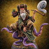 Hitched a Ride on Tentacles Gnome Pet Vendor — painted concept preview (miniature supplied unpainted)