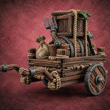Rope-Lashed Farm Cart D — painted concept preview (terrain supplied unpainted)