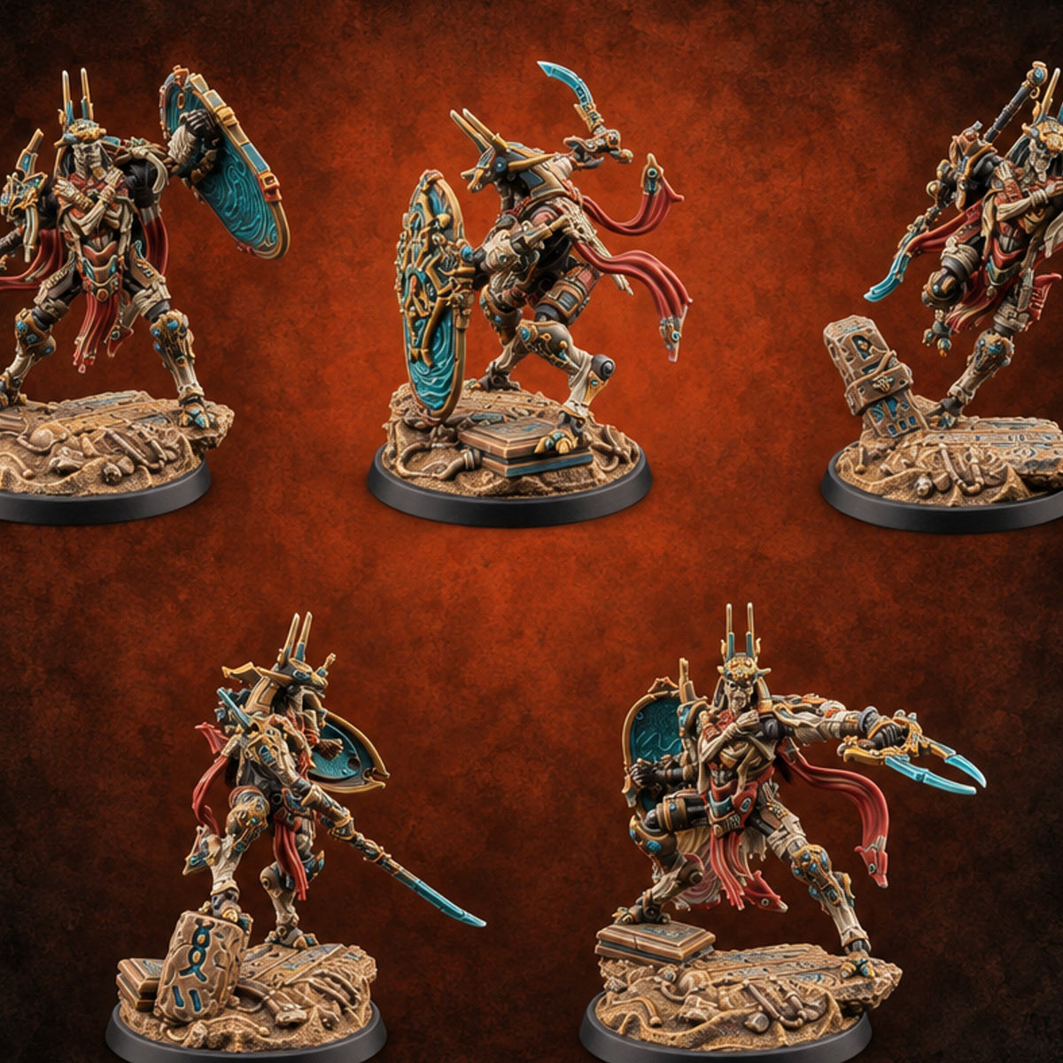 Dynasty Rebooted Mummy Cybernetic Warriors — painted concept preview (miniature supplied unpainted)