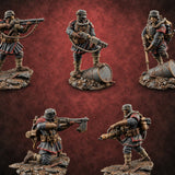Breathing Through Brass Hoses Human Gas-Masked Shocktroopers — painted concept preview (miniature supplied unpainted)