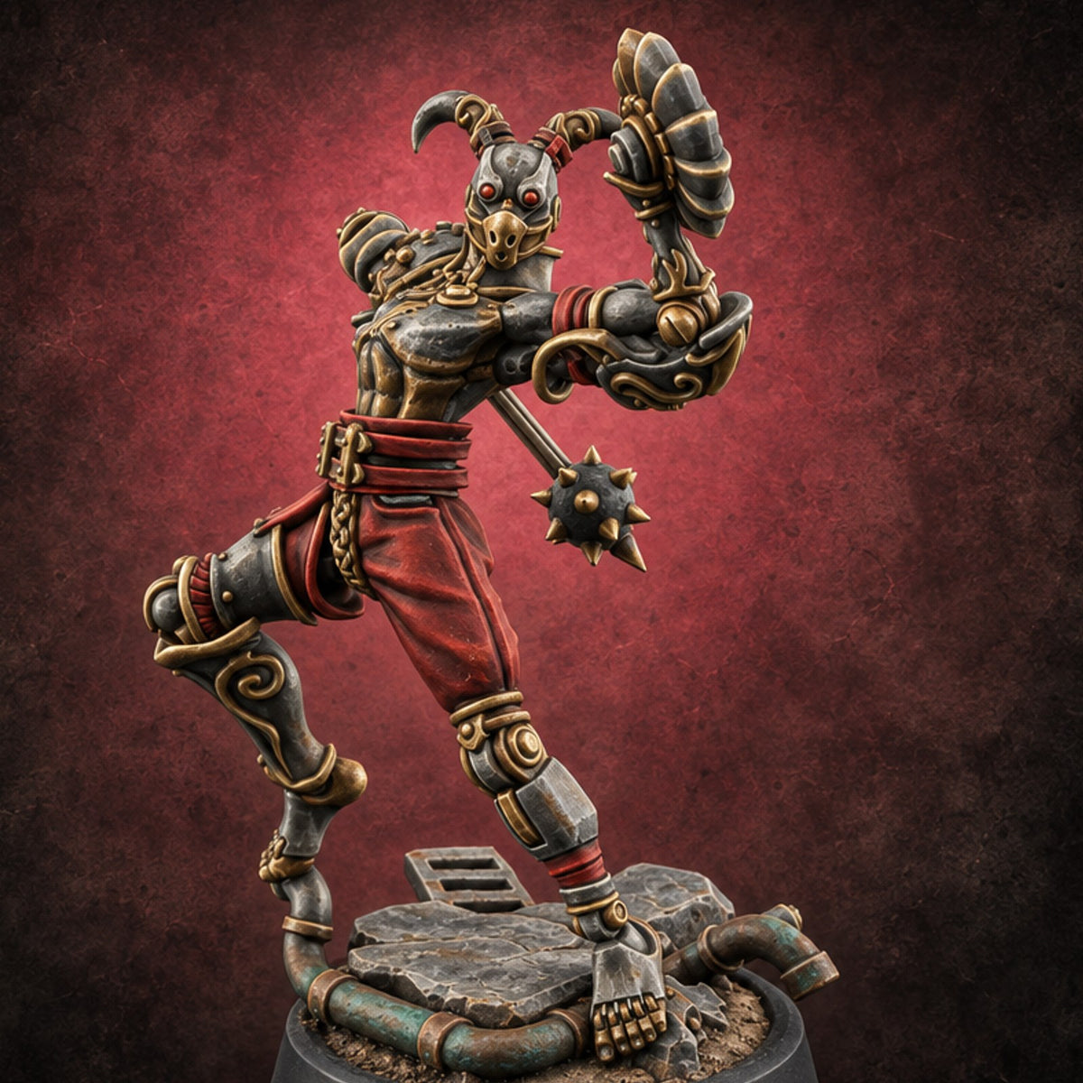 Spare Parts Department Warforged Workshop Automaton D — painted concept preview (miniature supplied unpainted)