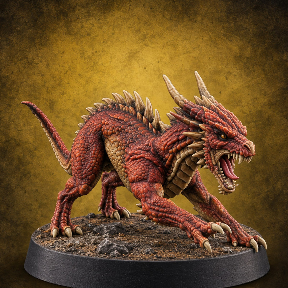 Just Hatched, Already Hunting Dragon Wyrmling C — painted concept preview (miniature supplied unpainted)