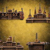 Strings Hung Wooden Music Store Furniture Set — painted concept preview (terrain supplied unpainted)