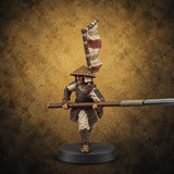 Levelled Spears Human Ashigaru E — painted concept preview (miniature supplied unpainted)
