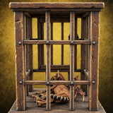 Manticore Pending Delivery Wooden Barred Monster Cage — painted concept preview (terrain supplied unpainted)