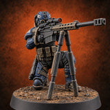 Badge Heavy, Patience Thin Human Sci-Fi Police Officer A — painted concept preview (miniature supplied unpainted)