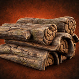 Log Story Short Stacked Log Pile — painted concept preview (terrain supplied unpainted)