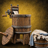 Wrung Out Wooden Laundry Wash Machine — painted concept preview (terrain supplied unpainted)