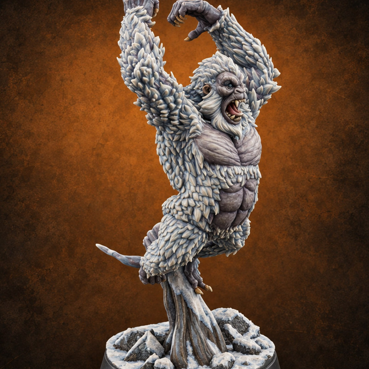 Snowfield Stampede Yeti Monster C — painted concept preview (miniature supplied unpainted)