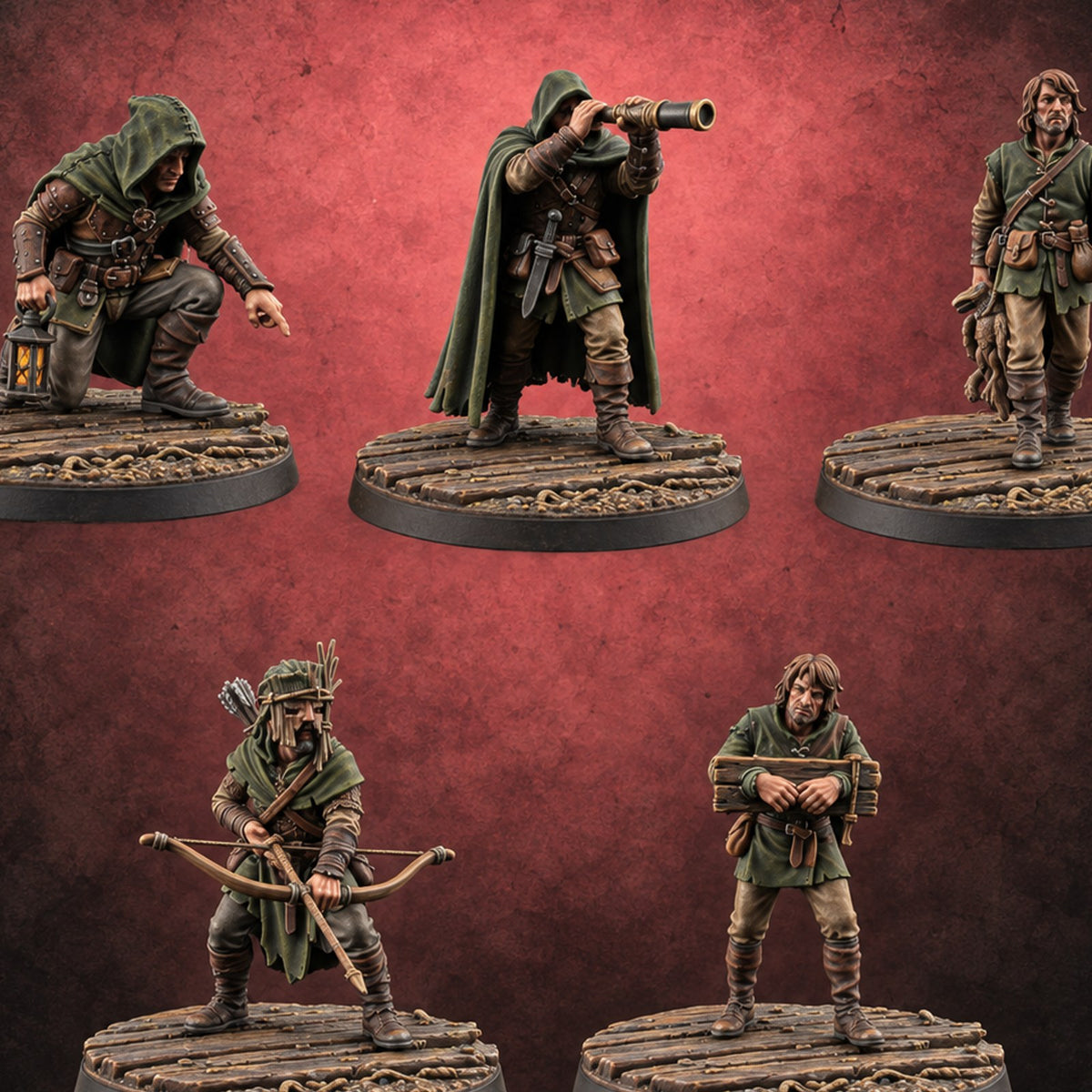 Eyes on the Trail Human Scouts and Sentries — painted concept preview (miniature supplied unpainted)