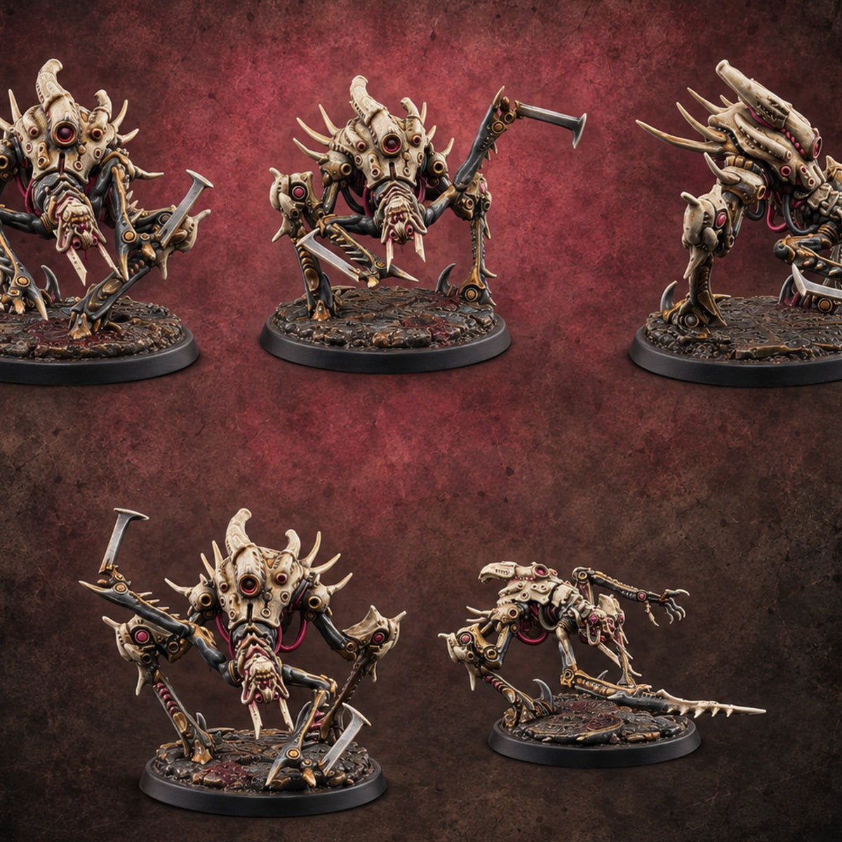 A Click Above the Silence Clockwork Horror Jumpers — painted concept preview (miniature supplied unpainted)