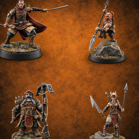 Not Their First Wyrm Human and Dwarf Dragon Hunters — painted concept preview (miniature supplied unpainted)