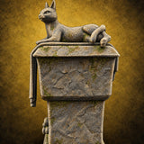 Cat Naps Here Daily Stone Cat Pedestal House — painted concept preview (terrain supplied unpainted)