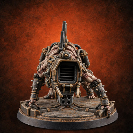 All Fours, All Business Flesh Golem Cannon Crawler — painted concept preview (miniature supplied unpainted)