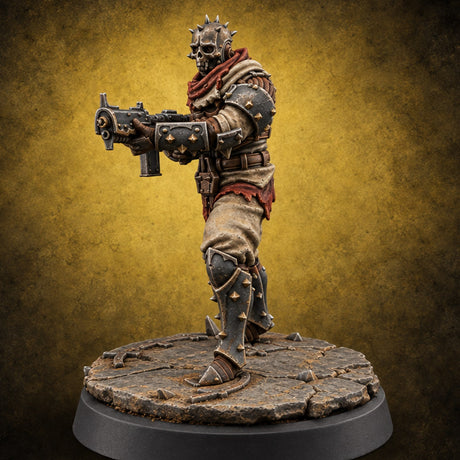 Spikes, Smoke and Scripture Human Spiked-Armour Soldier C — painted concept preview (miniature supplied unpainted)