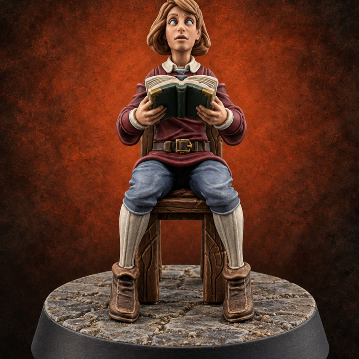 Hand Up, Homework Missing Human Student or Professor A — painted concept preview (miniature supplied unpainted)