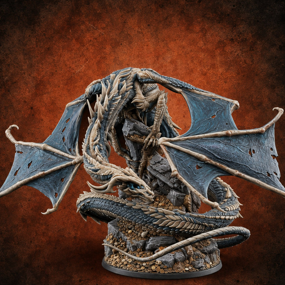 Cold Wings Over Cold Coin Dracolich Adult Undead Dragon — painted concept preview (miniature supplied unpainted)