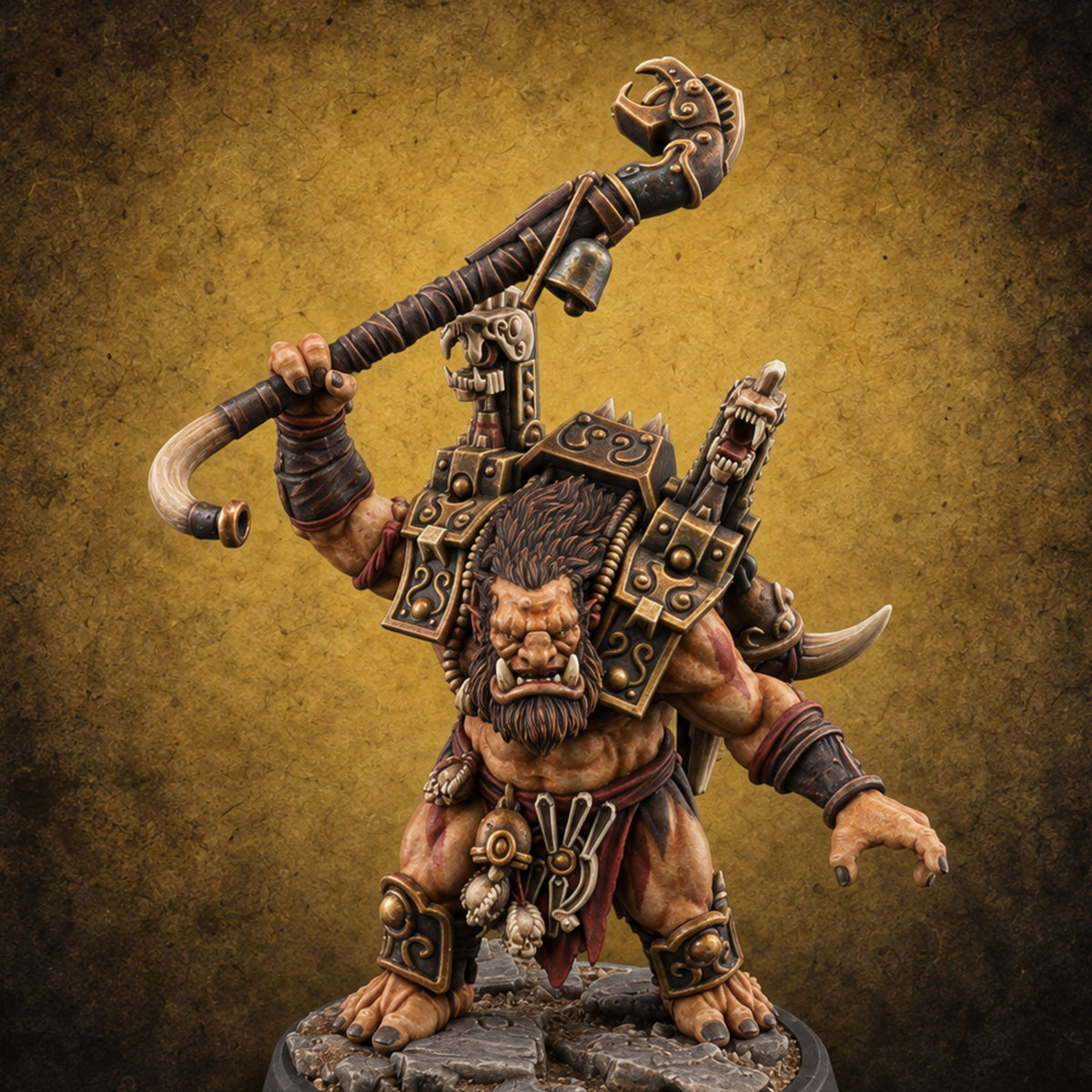 The March Begins with a Roar Ogre Warchanter D — painted concept preview (miniature supplied unpainted)