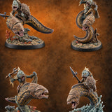 The Undertow Goes to War Kuo-toa Giant Moray Eel Riders — painted concept preview (miniature supplied unpainted)