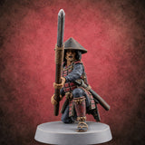 Digging In Human Ashigaru Spearman B — painted concept preview (miniature supplied unpainted)