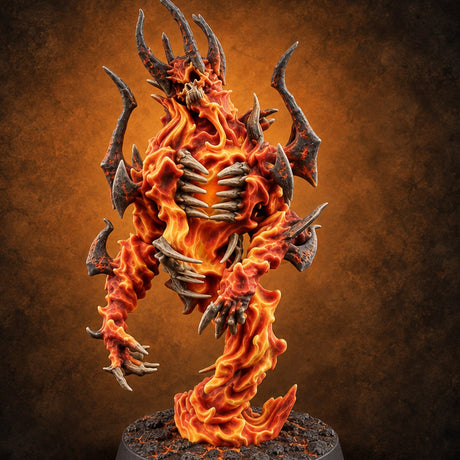 Burned Out and Bitter Fire Elemental C — painted concept preview (miniature supplied unpainted)