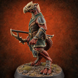 Crests Up, Tails Out Dragonborn Archer B — painted concept preview (miniature supplied unpainted)