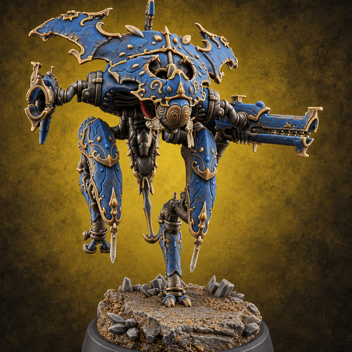 Blue Blood, Tall Order Retriever Construct Walker — painted concept preview (miniature supplied unpainted)
