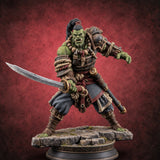 The Duel Ends Sideways Orc Blademaster — painted concept preview (miniature supplied unpainted)