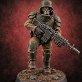 Trust the Moustache Human Armoured Heavy Weapons Soldier A — painted concept preview (miniature supplied unpainted)