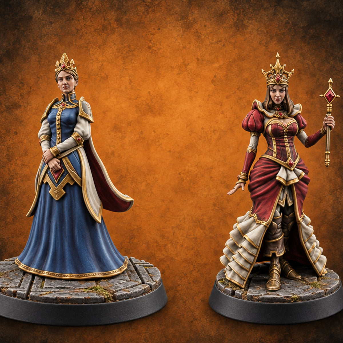 Crowns Differ, Court Agrees Human Queens — painted concept preview (miniature supplied unpainted)