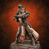 Pray Loud, Swing Louder Human Female Armoured Nun F — painted concept preview (miniature supplied unpainted)