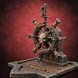 Helmsman Long Gone, Wheel Still Gripped Pirate Ship Wheel Terrain — painted concept preview (terrain supplied unpainted)