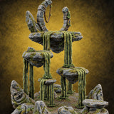 Wardens of the Mossy Threshold Forest Shrine Terrain C — painted concept preview (terrain supplied unpainted)
