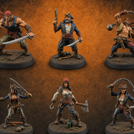 Ready to Board Human Pirate Crew — painted concept preview (miniature supplied unpainted)