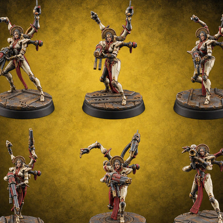 Many Hands, Grim Work Human Biomechanical Weavers — painted concept preview (miniature supplied unpainted)