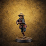 Charging Headlong Human Ashigaru Spearman C — painted concept preview (miniature supplied unpainted)