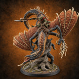 Saddled and Unbothered Lizardfolk Rider on Wyvern — painted concept preview (miniature supplied unpainted)